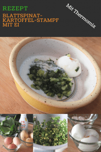 Blattspinat-Kartoffel-Stampf mit Ei