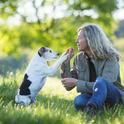 Jobi, Anke mit Terrier Leo